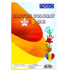 Carton color A4, 10 culori, 140 g/mp, set 10 coli/set