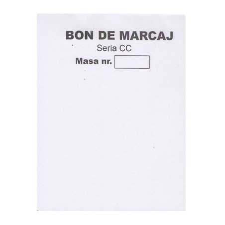 Bon de marcaj, 2 exemplare, 100 file, format A7, carton offset 100 g/mp