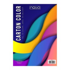 Carton color A4, 10 culori, 200 g/mp, aspect mat, set 10 buc/set