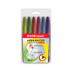 Marker evidentiator, set 6 bucati, scriere 0.6 mm si 4 mm, multicolor