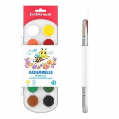 Acuarele semi-uscate cu miere, 12 culori, pensula inclusa, pentru hobby sau scoala