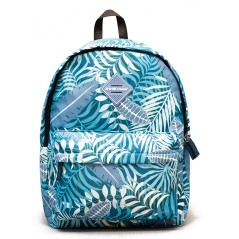 Ghiozdan Tropical Leaves, 19 litri, 1 compartiment, spatiu laptop, 4 buzunare, 39x31x16.5 cm