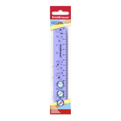 Rigla masurare, imprimeu catei, lungime marcaj 15 cm, scala in cm, violet