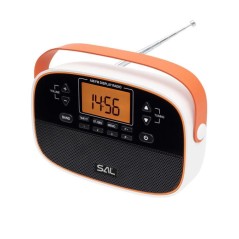 Radio portabil, AM-FM, ceas desteptator, afisaj LCD mare, repetare alarma, USB-C, baterii, 184x113x58 mm