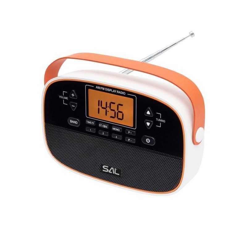 Radio portabil, AM-FM, ceas desteptator, afisaj LCD mare, repetare alarma, USB-C, baterii, 184x113x58 mm