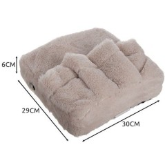 Incalzitor de picioare, talpa antiderapanta, doua moduri de vibratie, baterii, fleece, bej