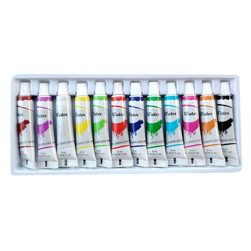 Acuarele tempera, 12 culori, 9 ml/culoare, Water Color