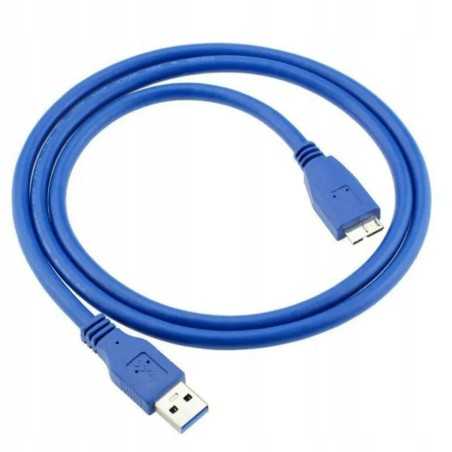 Cablu USB 3.0 A la micro B, transfer date 5 GB/s, lungime 50 cm, bleumarin