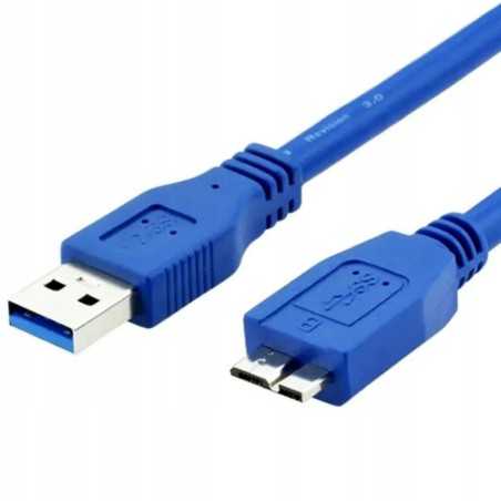 Cablu USB 3.0 A la micro B, transfer date 5 GB/s, lungime 50 cm, bleumarin