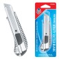 Cutter cu lama retractabila de 18 mm, blocare automata, varf ascutit, metal