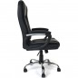 Scaun ergonomic directorial, sarcina maxima 120 kg, reglare pe inaltime, piele ecologica neagra, RESIGILAT