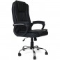 Scaun ergonomic directorial, sarcina maxima 120 kg, reglare pe inaltime, piele ecologica neagra, RESIGILAT