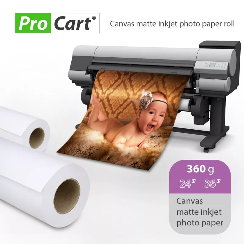 Rola foto bumbac Canvas mata, 360g